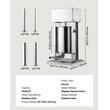 Masina electrica de umplut carnati, Profesionala, Inox, 4 x Tuburi, 200 W, control viteza, Capacitate 12 l