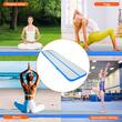 Saltea gonflabila pentru antrenament,Fitness, Yoga,gimnastica, Pompa inclusa, Lungime 4 m, Geanta transport, Albastru/Alb