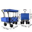 Carucior pliabil pentru gradina, camping, 98.5x54.3x98.5 cm, Capacitate 100 kg, Otel/Nylon, Albastru