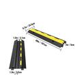 Set 3 x Rampa cu protectie cabluri, max 5 tone/axa, 2 x canal, Negru/Galben, Modulara, 101 x 24.5 x 5 cm