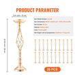 Set 20 vaze pentru evenimente/nunti, Auriu, Inaltime 58 cm, Otel carbon