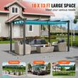 Pavilion cu acoperis retractabil, 2.96 x 3.95 x 2.3 m, impermeabilizare superioara si protectie solara UV50+, Aluminiu/Poliester