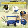 Carucior pliabil pentru gradina, camping, 98.5x54.3x98.5 cm, Capacitate 100 kg, Otel/Nylon, Albastru