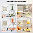 Feliator multifunctional profesional pentru cartofi, 4 x lame, Aluminiu/Inox, Vertical