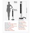 Ventilator turn, Oscilatie 50 grade, 3 x viteze, temporizare 12 ore, 37 dB, Alb, 50 W, Telecomanda