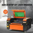 Masina de gravat cu laser, 60 W, zona lucru 41 x 61 cm, Compatibilă cu LightBurn, CorelDRAW, AutoCAD, Windows, Mac OS, Linux