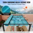 Pavilion cu acoperis retractabil, 2.96 x 3.95 x 2.3 m, impermeabilizare superioara si protectie solara UV50+, Aluminiu/Poliester
