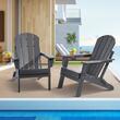 Set 2 scaune pliabile pentru gradina, Gri, 800 × 755 × 915 mm, material HDPE, WaterProof, max 200 kg