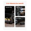 Cric electric 3 in 1 alimentare baterie auto 12 V, Inaltime ridicare 155-530 mm, Max 5 Tone, Lanterna, Compresor, Cheie insurubat/desurubat 350 Nm