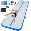 Saltea gonflabila pentru antrenament,Fitness, Yoga,gimnastica, Pompa inclusa, Lungime 4 m, Geanta transport, Albastru/Alb