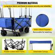 Carucior pliabil pentru gradina, camping, 98.5x54.3x98.5 cm, Capacitate 100 kg, Otel/Nylon, Albastru
