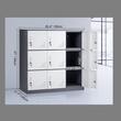 Fiset metalic cu 9 compartimente, Incuietori personalizate, Gri/Alb, 900x450x940 mm, max 245 kg