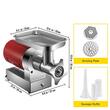 Masina Profesionala electrica de tocat carne, Inox, 1100 W, 180 rpm, 300 kg/ora, accesorii carnati, 2 x site