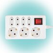 Prelungitor cu 7 prize si intrerupator, Alb, 16 A, 3500 W, IP20, 1.5 m