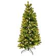 Brad artificial de perete cu suport metalic si iluminare 240 x LED, Inaltime 180 cm, Diametru 50 cm, Verde