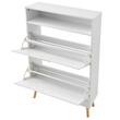 Dulap pantofi, 2 sertare rabatabile, Lemn, 800 x 237 x 1205 mm, Alb, picioare lemn, manere Aluminiu