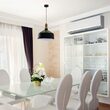 Pendul suspendat, max 60W, IP20, Negru, Lemn/Otel, fara bec, 350 x 300 x 1100 mm, lungime fir 1 m