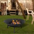 Vatra foc pentru terasa, camping, Otel, Diametru 550 mm, Negru, Inaltime 24 cm