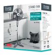 Ventilator cu picior si telecomanda, 8 viteze, Timer, Gri, 55 W, Miscare de oscilatie, Inaltime reglabila 135 cm, Diametru 42.5 cm
