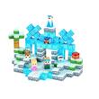 Set constructie Blocuri magnetice 150 buc, Castel Glaciar, structura 3D, Geanta depozitare