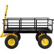 Carucior multifunctional pentru gradina, 112 x 75 x 27,8 cm, Capacitate 544 kg, Otel, Roti gonflabile, atasabil ca remorca