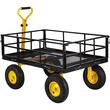 Carucior multifunctional pentru gradina, 112 x 75 x 27,8 cm, Capacitate 544 kg, Otel, Roti gonflabile, atasabil ca remorca