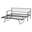 Pat de zi dublu, Rabatabil, Cadru metalic, Priza USB, 196 x 98 x 96.5 cm, Capacitate 180 kg, Otel, Iluminare led