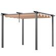 Pavilion cu acoperis retractabil, 3 x 3 x 2.3 m, impermeabilizare superioara si protectie solara UV50+, Aluminiu/Poliester, Bej