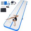 Saltea gonflabila pentru antrenament,Fitness, Yoga,gimnastica, Pompa inclusa, Lungime 5 m, Geanta transport, Albastru/Alb