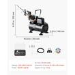 Kit aerograf cu compresor, 23-25 ​​L/min, 120 W, duza 0.2, 0.3 și 0.5 mm, Volum 9 ml