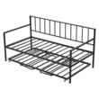 Pat de zi dublu, Rabatabil, Cadru metalic, Priza USB, 196 x 98 x 96.5 cm, Capacitate 180 kg, Otel, Iluminare led