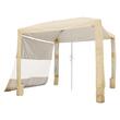 Pavilion gradina/plaja, Portabil 240x240 cm, 1 x perete lateral, Bej, Protecție solara UPF 50+, Geanta, Cadru otel