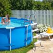 Scara pentru piscine supraterana, Otel, 4 trepte, max 136 kg, 1000 × 795 × 1506 mm