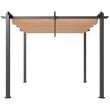 Pavilion cu acoperis retractabil, 3 x 3 x 2.3 m, impermeabilizare superioara si protectie solara UV50+, Aluminiu/Poliester, Bej