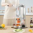 Feliator multifunctional profesional pentru legume/fructe, 4 x lame, Aluminiu/Inox, Vertical