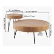 Set 2 masute rotunde de cafea, Retro clasic, Suprafata lemn, Diametru 398/796 mm, picioare metal