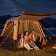 Cort instant gonflabil cu pompa reincarcabila, 4 x persoane, ferestre, Impermeabil, 229 x 229 x 177 cm, Maro