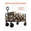 Carucior pliabil pentru gradina, camping, 660 x 450 x 460 mm, Capacitate 104 kg, Otel/Nylon, 4 x roti 
