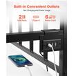 Pat de zi dublu, Rabatabil, Cadru metalic, Priza USB, 196 x 98 x 96.5 cm, Capacitate 180 kg, Otel, Iluminare led