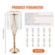 Set 10 vaze pentru evenimente/nunti, Auriu, Inaltime 55 cm, Otel carbon