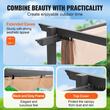 Pavilion cu acoperis retractabil, 3 x 3 x 2.3 m, impermeabilizare superioara si protectie solara UV50+, Aluminiu/Poliester, Bej