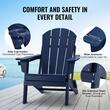Set 2 scaune pliabile pentru gradina, Albastru, 800 × 755 × 915 mm, material HDPE, WaterProof, max 200 kg