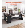 Birou executiv design in forma de L, capacitate max 156 kg, 2 x sertare cu incuietoare