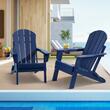 Set 2 scaune pliabile pentru gradina, Albastru, 800 × 755 × 915 mm, material HDPE, WaterProof, max 200 kg
