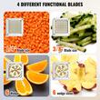 Feliator multifunctional profesional pentru legume/fructe, 4 x lame, Aluminiu/Inox, Vertical