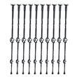 Set 10 stalpi balustrada, 56 x 56 x 1122 mm, Negru mat, accesorii prindere