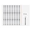 Set 10 stalpi balustrada, 56 x 56 x 1122 mm, Negru mat, accesorii prindere