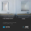 Oglinda cosmetica cu led, 42W, lumina rece 6400K, Anti-aburire, 100 lm, 800 x 600 mm, IP44