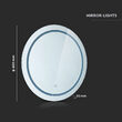 Oglinda cosmetica cu led, 25W, Anti-aburire, 85 lm, diametru 600 mm, IP44