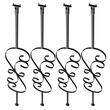 Set 5 stalpi balustrada, 185 x 20 x 1118 mm, Negru mat, accesorii prindere